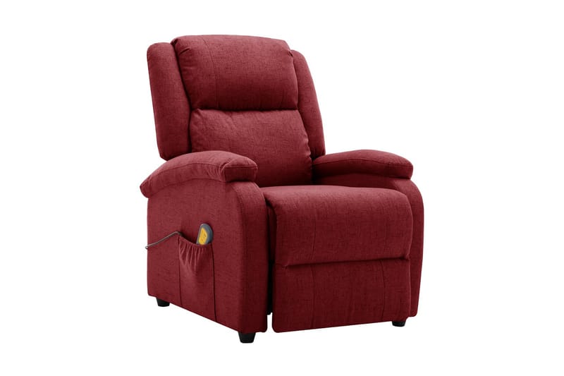 Massagefåtölj öronlappsfåtölj vinröd tyg - Vinröd - Möbler - Stolar & fåtöljer - Fåtölj - Massagestol & massagefåtölj