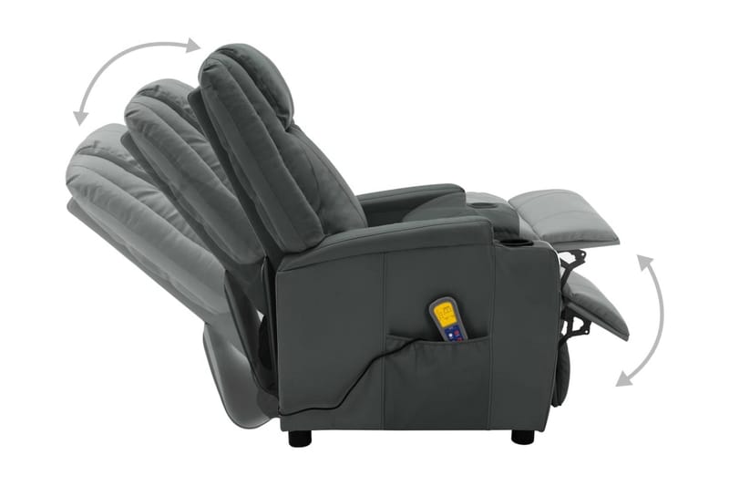 Massagefåtölj antracit konstläder - Grå - Möbler - Stolar & fåtöljer - Fåtölj - Massagestol & massagefåtölj