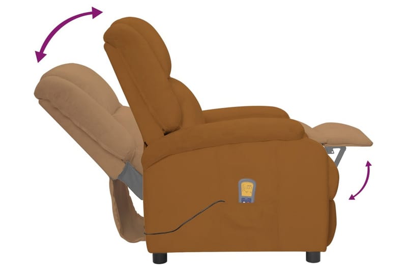 Massagefåtölj brun sammet - Brun - Möbler - Stolar & fåtöljer - Fåtölj - Massagestol & massagefåtölj