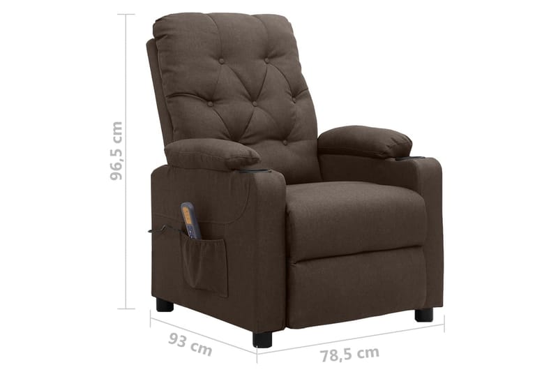 Massagefåtölj brun tyg - Brun - Möbler - Stolar & fåtöljer - Fåtölj - Massagestol & massagefåtölj