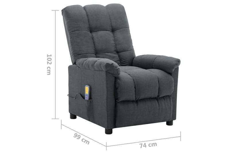 Massagefåtölj ljusgrå tyg - Grå - Möbler - Stolar & fåtöljer - Fåtölj - Massagestol & massagefåtölj