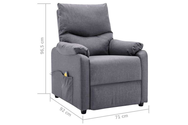 Massagefåtölj ljusgrå tyg - Grå - Möbler - Stolar & fåtöljer - Fåtölj - Massagestol & massagefåtölj