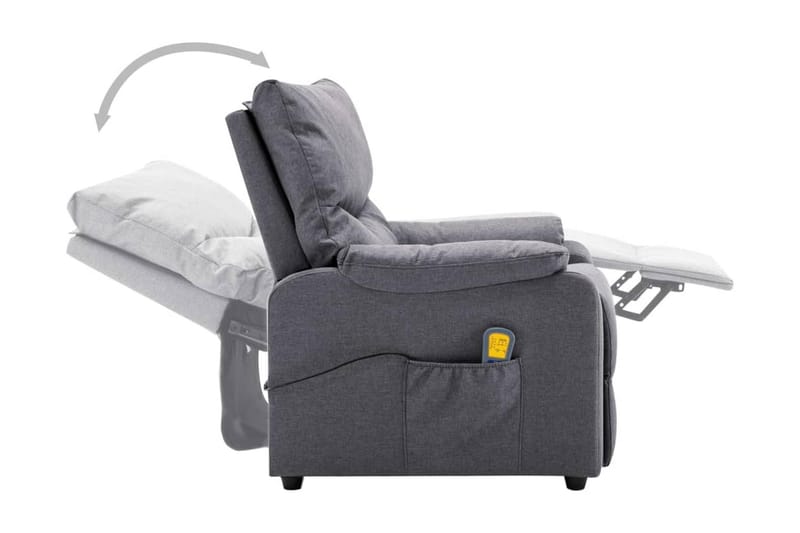 Massagefåtölj ljusgrå tyg - Grå - Möbler - Stolar & fåtöljer - Fåtölj - Massagestol & massagefåtölj