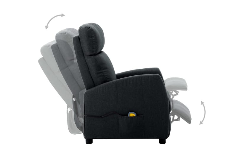 Massagefåtölj mörkgrå tyg - Grå - Möbler - Stolar & fåtöljer - Fåtölj - Massagestol & massagefåtölj