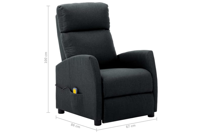 Massagefåtölj mörkgrå tyg - Grå - Möbler - Stolar & fåtöljer - Fåtölj - Massagestol & massagefåtölj