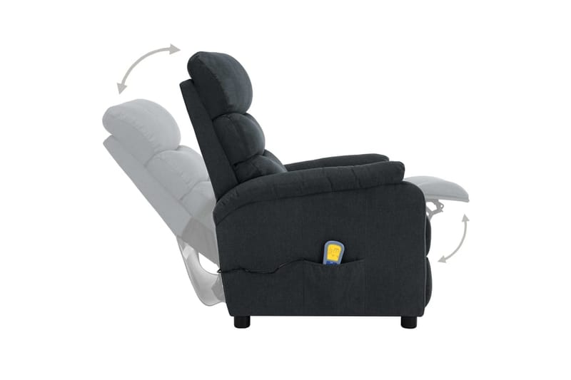 Massagefåtölj mörkgrå tyg - Grå - Möbler - Stolar & fåtöljer - Fåtölj - Massagestol & massagefåtölj