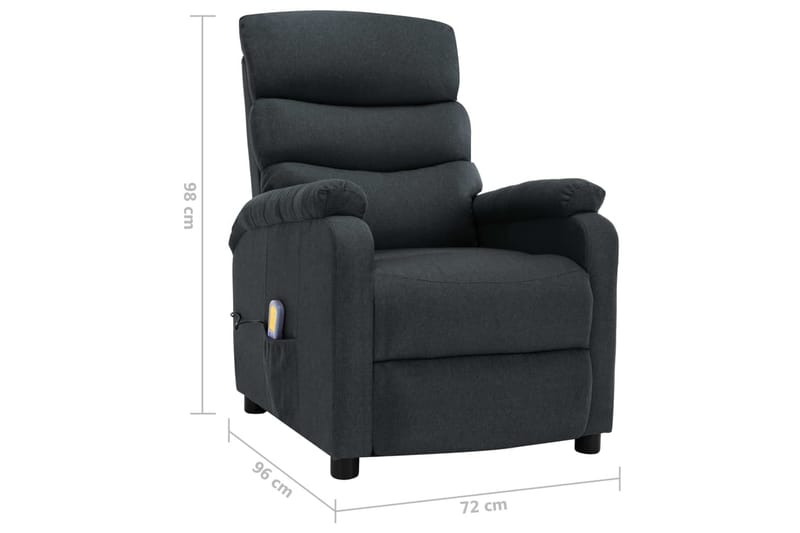 Massagefåtölj mörkgrå tyg - Grå - Möbler - Stolar & fåtöljer - Fåtölj - Massagestol & massagefåtölj