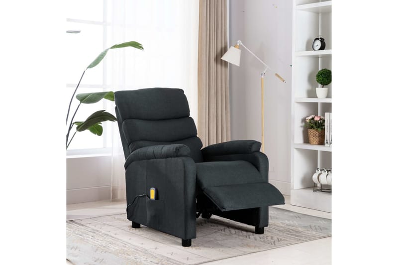 Massagefåtölj mörkgrå tyg - Grå - Möbler - Stolar & fåtöljer - Fåtölj - Massagestol & massagefåtölj