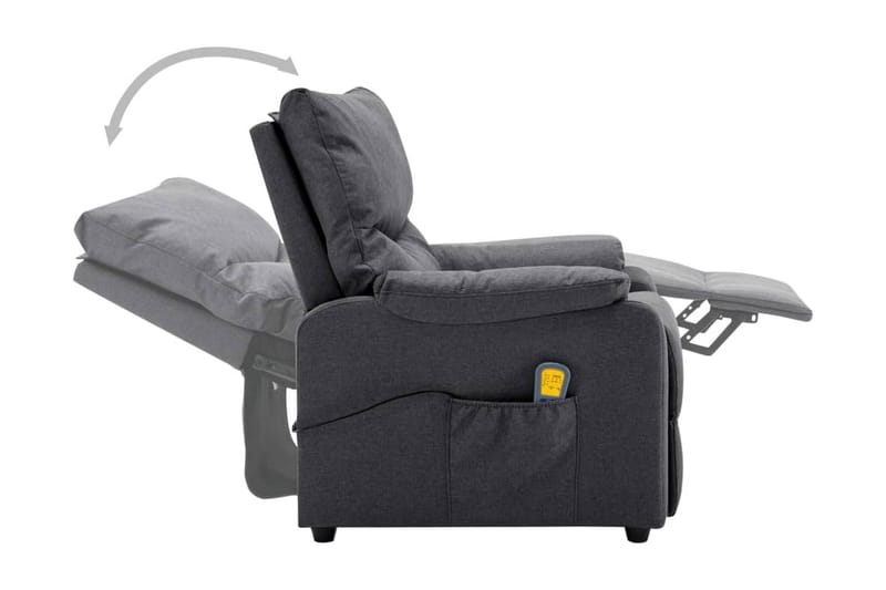 Massagefåtölj mörkgrå tyg - Grå - Möbler - Stolar & fåtöljer - Fåtölj - Massagestol & massagefåtölj