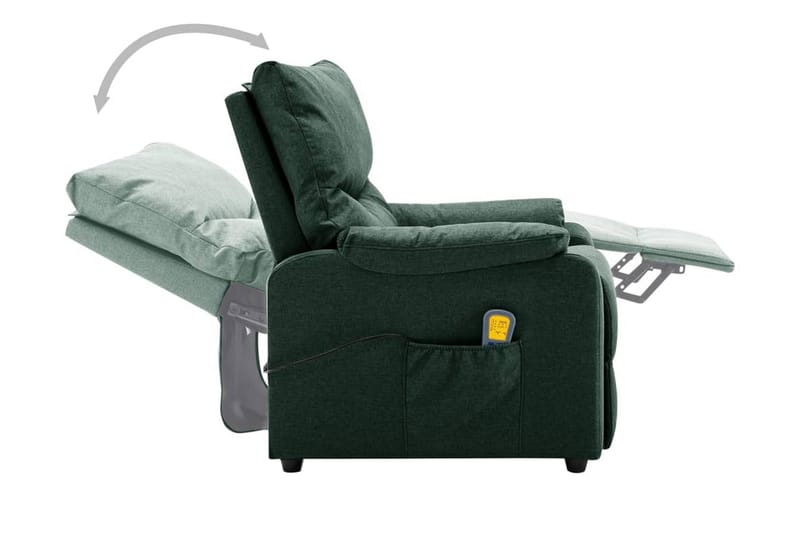 Massagefåtölj mörkgrön tyg - Mörkgrön - Möbler - Stolar & fåtöljer - Fåtölj - Massagestol & massagefåtölj