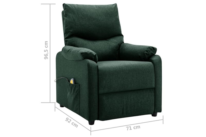 Massagefåtölj mörkgrön tyg - Mörkgrön - Möbler - Stolar & fåtöljer - Fåtölj - Massagestol & massagefåtölj