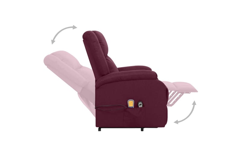 Massagefåtölj med uppresningshjälp lila tyg - Lila - Möbler - Stolar & fåtöljer - Fåtölj - Massagestol & massagefåtölj