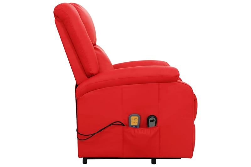 Massagefåtölj med uppresningshjälp Röd konstläder - Röd - Möbler - Stolar & f�åtöljer - Fåtölj - Massagestol & massagefåtölj
