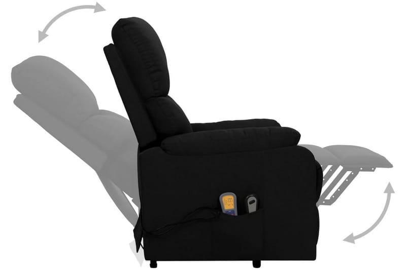 Massagefåtölj med uppresningshjälp svart tyg - Svart - Möbler - Stolar & fåtöljer - Fåtölj - Massagestol & massagefåtölj
