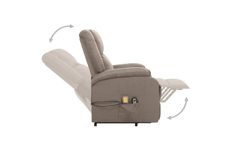 Massagefåtölj med uppresningshjälp taupe tyg - Brun - Möbler - Stolar & fåtöljer - Fåtölj - Massagestol & massagefåtölj