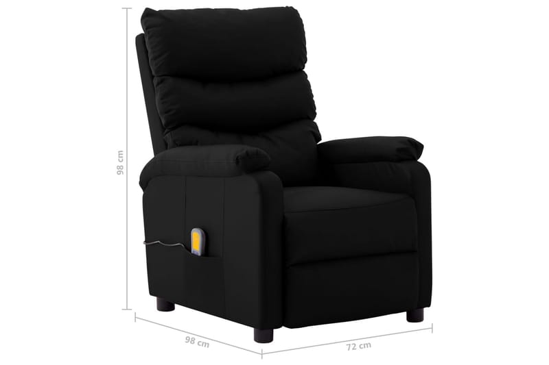 Massagefåtölj svart konstläder - Svart - Möbler - Stolar & fåtöljer - Fåtölj - Massagestol & massagefåtölj