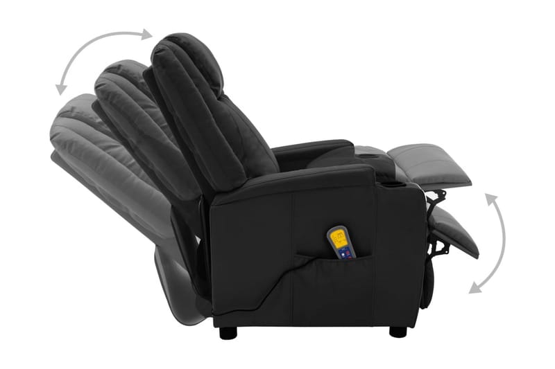 Massagefåtölj svart konstläder - Svart - Möbler - Stolar & fåtöljer - Fåtölj - Massagestol & massagefåtölj