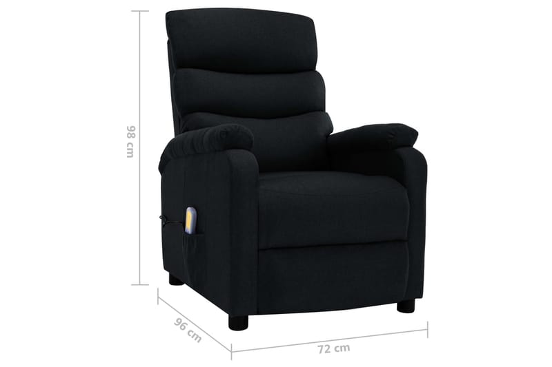 Massagefåtölj svart tyg - Svart - Möbler - Stolar & fåtöljer - Fåtölj - Massagestol & massagefåtölj
