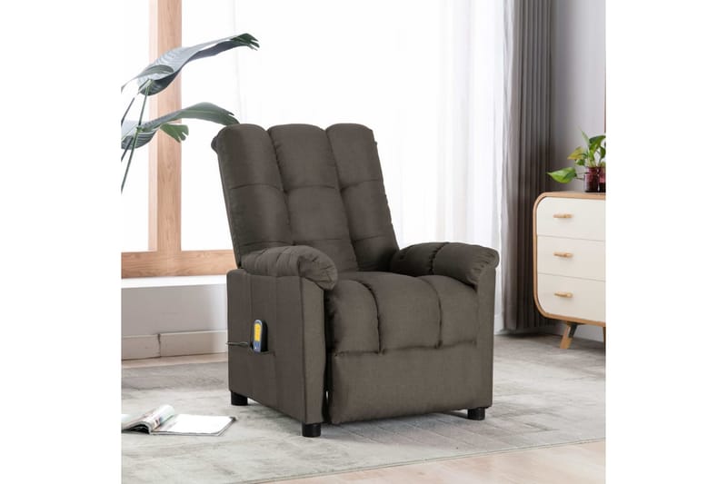 Massagefåtölj taupe tyg - Brun - Möbler - Stolar & fåtöljer - Fåtölj - Massagestol & massagefåtölj