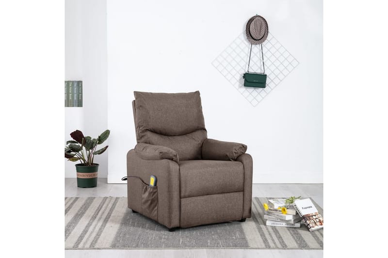 Massagefåtölj taupe tyg - Taupe - Möbler - Stolar & fåtöljer - Fåtölj - Massagestol & massagefåtölj