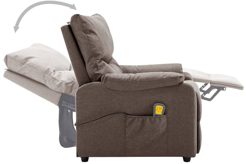 Massagefåtölj taupe tyg - Taupe - Möbler - Stolar & fåtöljer - Fåtölj - Massagestol & massagefåtölj