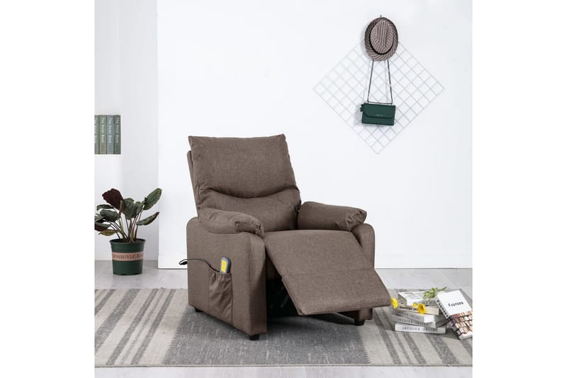 Massagefåtölj taupe tyg - Taupe - Möbler - Stolar & fåtöljer - Fåtölj - Massagestol & massagefåtölj
