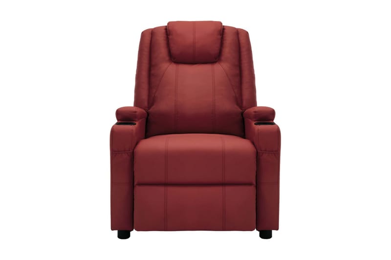 Massagefåtölj vinröd konstläder - Röd - Möbler - Stolar & fåtöljer - Fåtölj - Massagestol & massagefåtölj