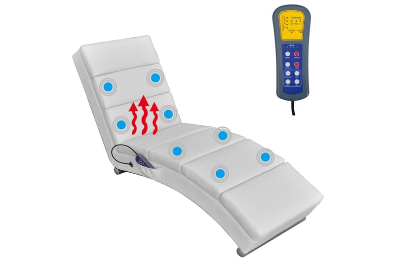 Massagefåtölj vit konstläder - Vit - Möbler - Stolar & fåtöljer - Fåtölj - Massagestol & massagefåtölj