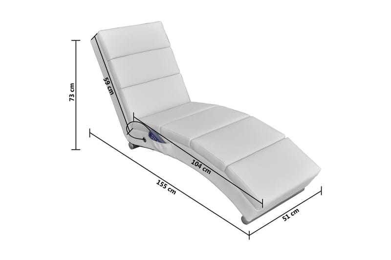 Massagefåtölj vit konstläder - Vit - Skinnfåtölj & läderfåtölj - Massagestol & massagefåtölj
