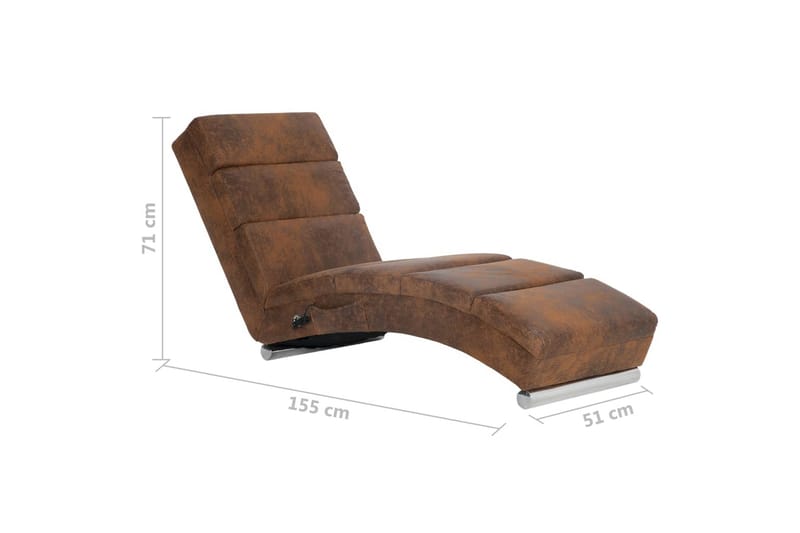 Massageschäslong brun konstmocka - Brun - Möbler - Stolar & fåtöljer - Fåtölj - Massagestol & massagefåtölj