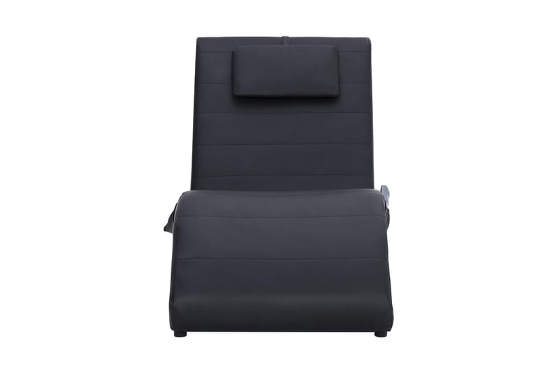Massageschäslong med kudde svart konstläder - Svart - Möbler - Stolar & fåtöljer - Fåtölj - Massagestol & massagefåtölj