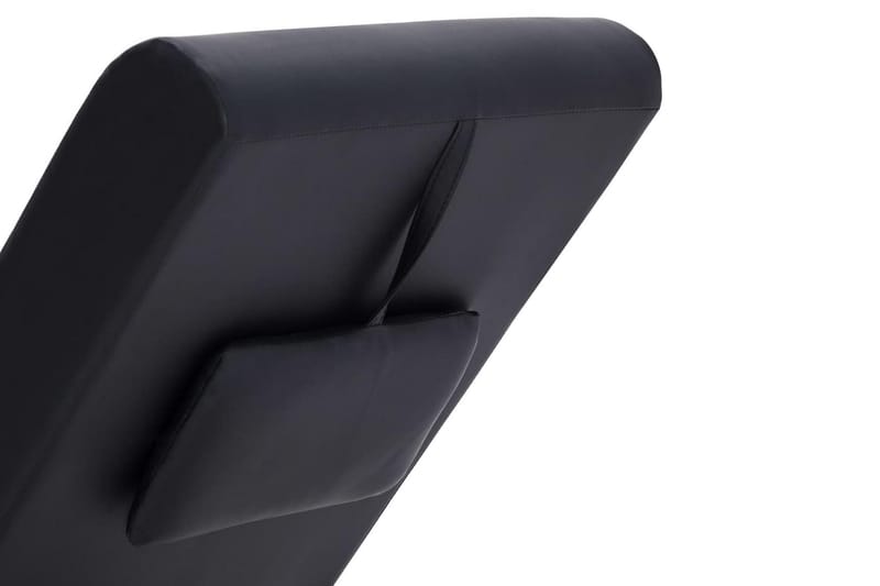 Massageschäslong med kudde svart konstläder - Svart - Möbler - Stolar & fåtöljer - Fåtölj - Massagestol & massagefåtölj