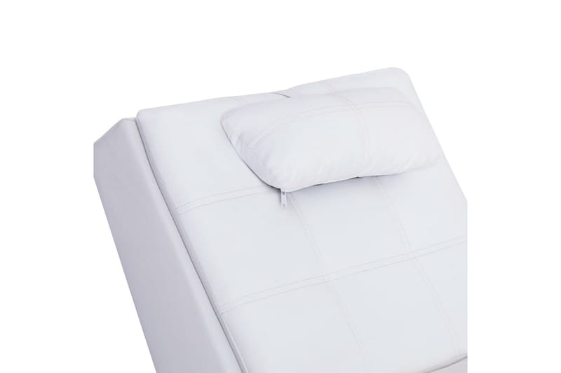 Massageschäslong med kudde vit konstläder - Vit - Möbler - Stolar & fåtöljer - Fåtölj - Massagestol & massagefåtölj