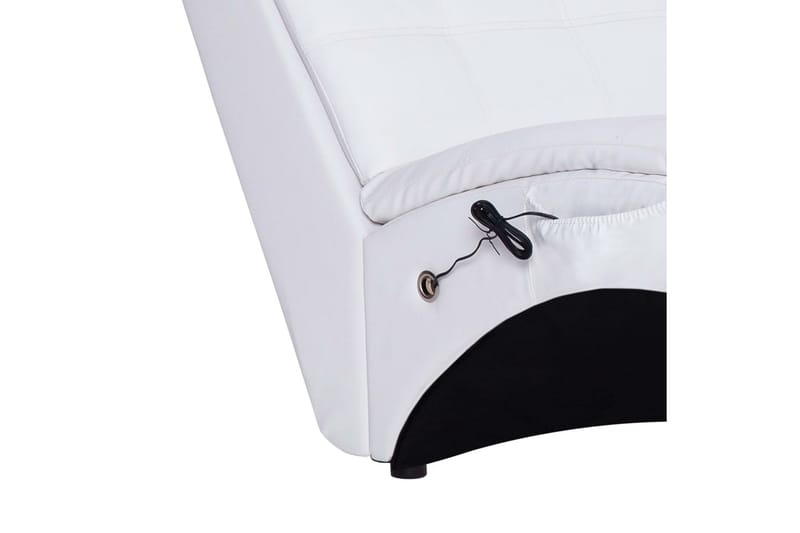 Massageschäslong med kudde vit konstläder - Vit - Möbler - Stolar & fåtöljer - Fåtölj - Massagestol & massagefåtölj