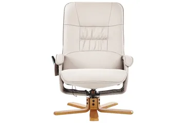 Massagestol Relaxpro - Beige, ljust trä - Möbler - Stolar & fåtöljer - Fåtölj - Skinnfåtölj & läderfåtölj