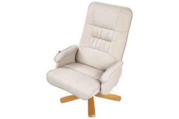 Massagestol Relaxpro - Beige, ljust trä - Möbler - Stolar & fåtöljer - Fåtölj - Skinnfåtölj & läderfåtölj
