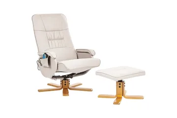 Massagestol Relaxpro - Beige, ljust trä - Möbler - Stolar & fåtöljer - Fåtölj - Skinnfåtölj & läderfåtölj