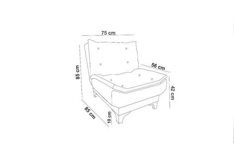 Mathenia Fåtölj med Armstöd - Blå - Möbler - Stolar & fåtöljer - Fåtölj - Fåtölj utan armstöd