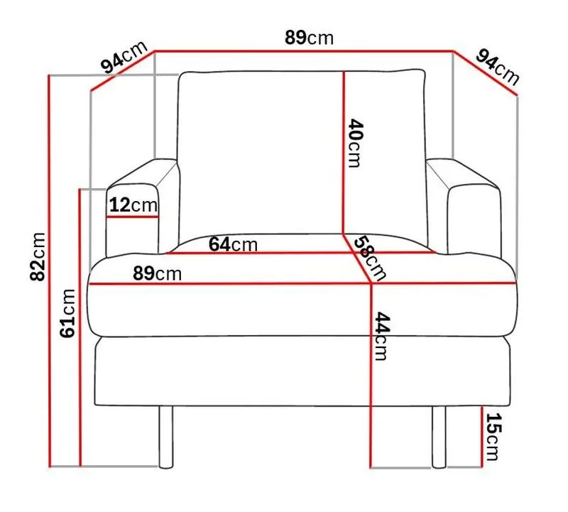 Menard Compact Fåtölj - Grå - Möbler - Stolar & fåtöljer - Fåtölj