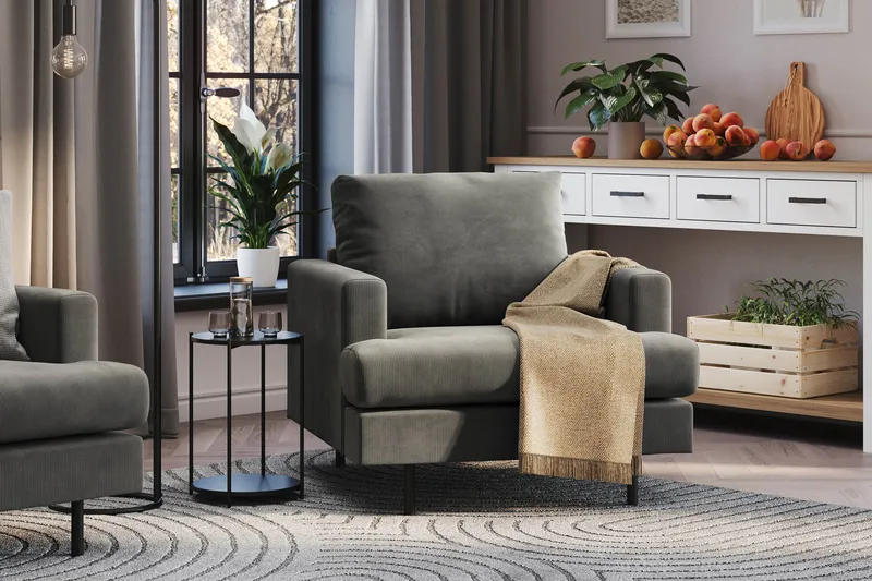 Menard Compact Fåtölj - Grå - Möbler - Stolar & fåtöljer - Fåtölj