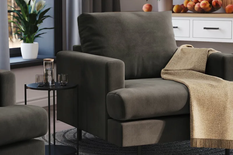 Menard Compact Fåtölj - Mörkgrå - Möbler - Stolar & fåtöljer - Fåtölj