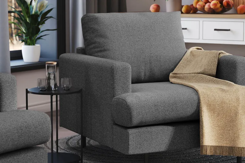 Menard Compact Fåtölj - Mörkgrå - Möbler - Stolar & fåtöljer - Fåtölj