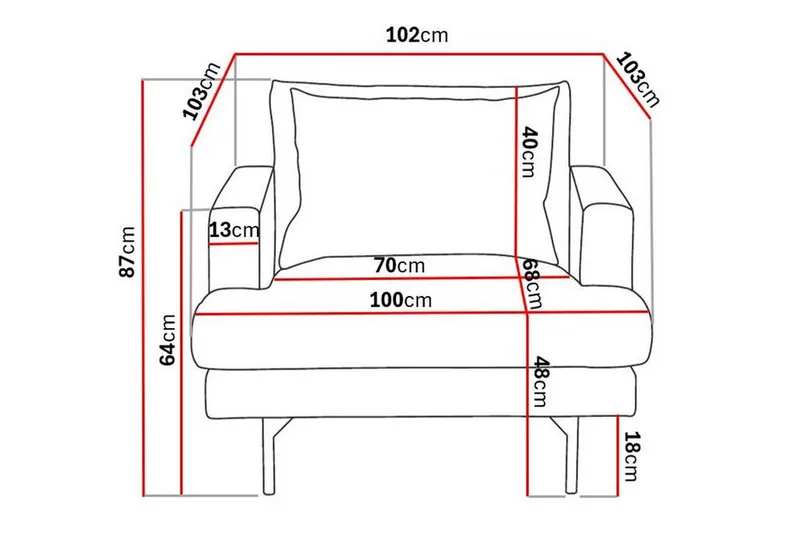 Menard Djup Fåtölj 97 cm Bred - Beige / Ljus - Möbler - Stolar & fåtöljer - Fåtölj