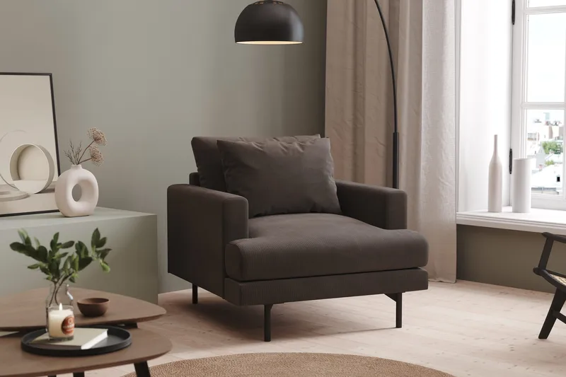 Menard Fåtölj - Mörkgrå - Möbler - Stolar & fåtöljer - Fåtölj