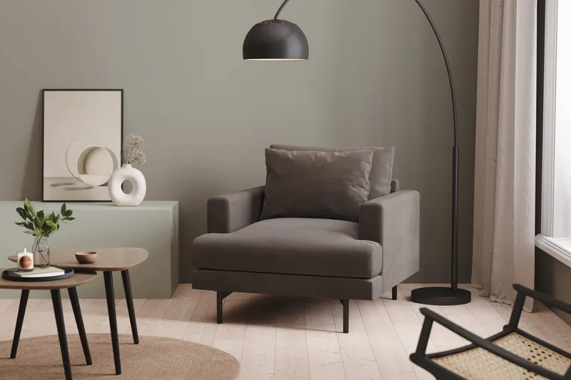 Menard Fåtölj - Mörkgrå - Möbler - Stolar & fåtöljer - Fåtölj