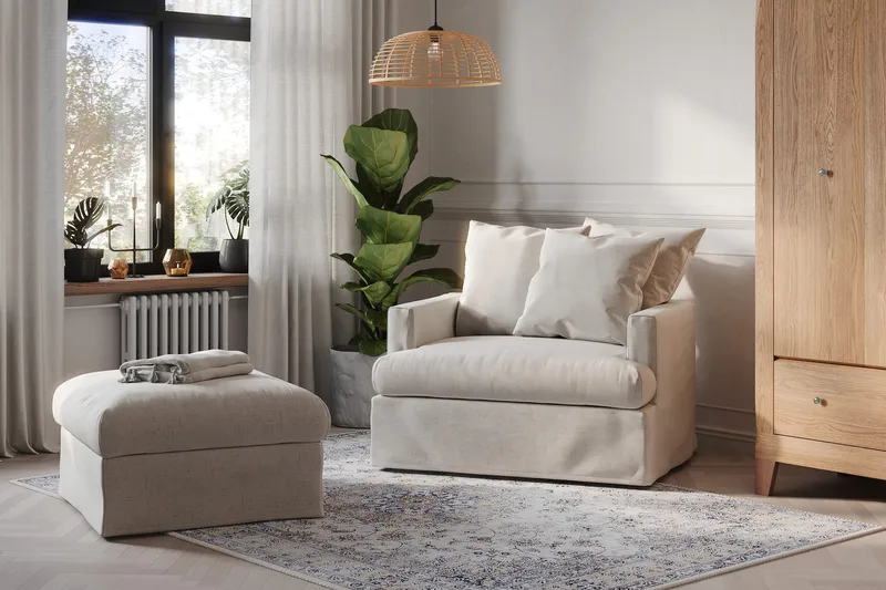 Menard Fåtölj Tvättbar & avtagbar klädsel - Beige - Möbler - Stolar & fåtöljer - Fåtölj