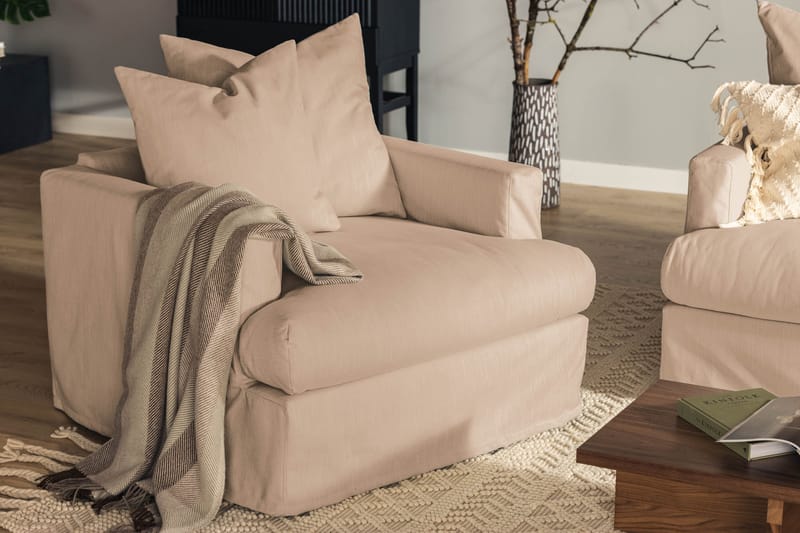 Menard Fåtölj Tvättbar & avtagbar klädsel - Beige - Möbler - Stolar & fåtöljer - Fåtölj