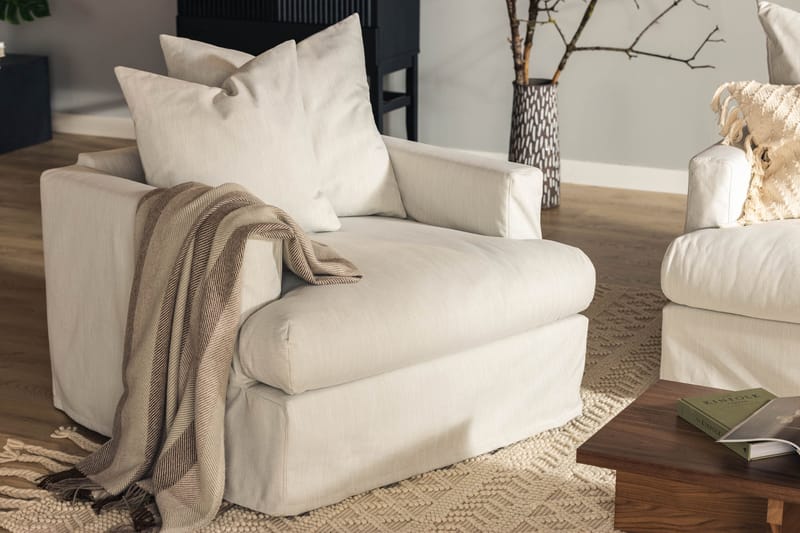 Menard Fåtölj Tvättbar & avtagbar klädsel - Linnebeige - Möbler - Stolar & fåtöljer - Fåtölj