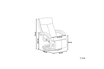 Might Oval Reclinerfåtölj i Konstläder med Metallunderrede - Vit - Möbler - Stolar & fåtöljer - Fåtölj - Skinnfåtölj & läderfåt ölj