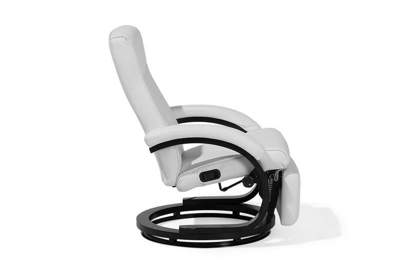 Might Oval Reclinerfåtölj i Konstläder med Metallunderrede - Vit - Möbler - Stolar & fåtöljer - Fåtölj - Skinnfåtölj & läderfåtölj